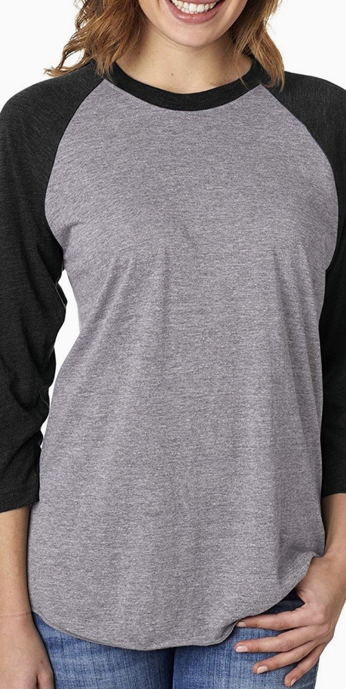 Vintage Raglan Baseball T shirt 3/4 Sleeve